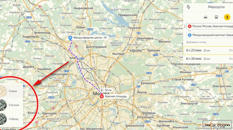 як побудувати маршрут на автомобілі Яндекс карти