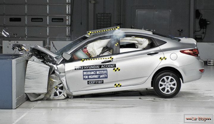 краш-тест Нового автомобиля Hyundai Solaris