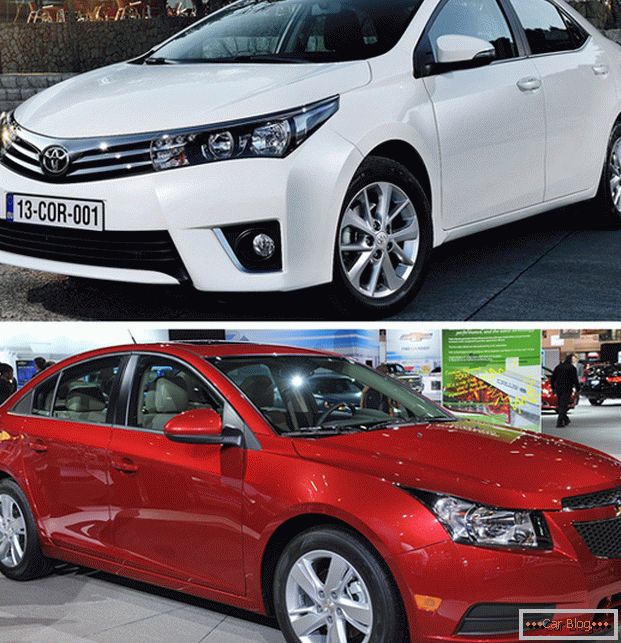 Автомобілі Toyota Corolla і Chevrolet Cruze - два седана, отлично зарекомендовавших себя на рынке