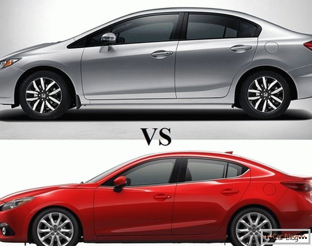 Автомобілі Mazda 3 і Honda Civic - седаны для активных людей